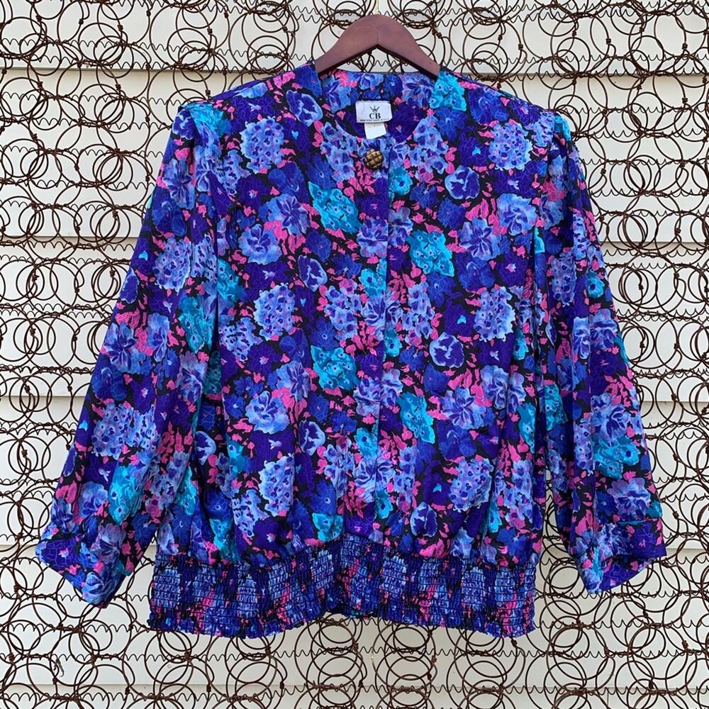 Vintage Cohen Bros bold floral long sleeve blouse
